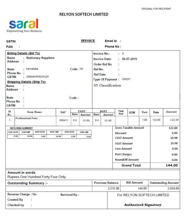 gst-service-invoice-mandatory-components-sample-templates